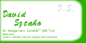 david sztaho business card